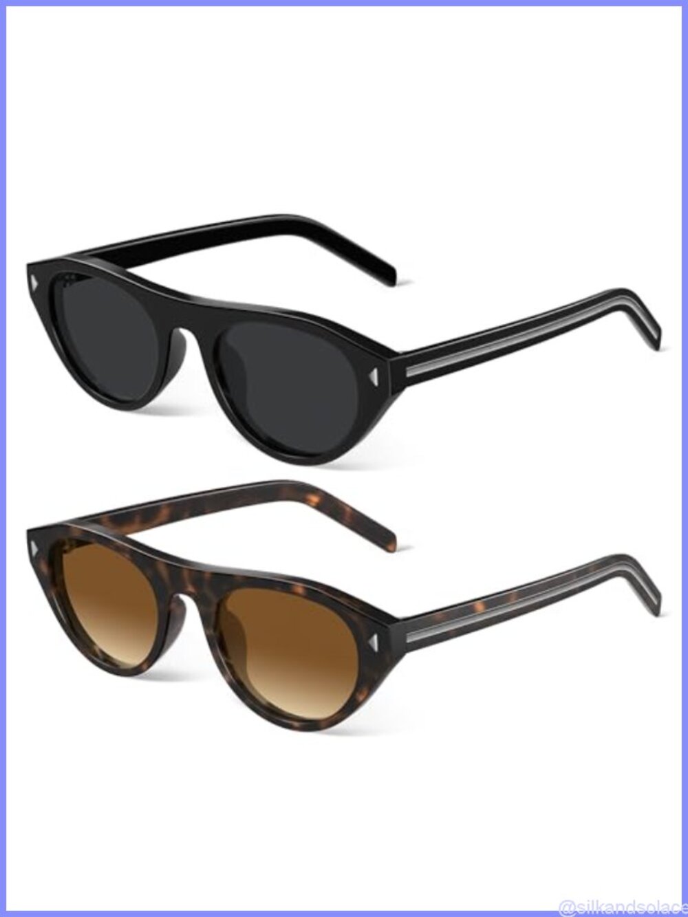 Retro Oval Cat Eye Sunglasses Polarized UV Protection Women's Designer